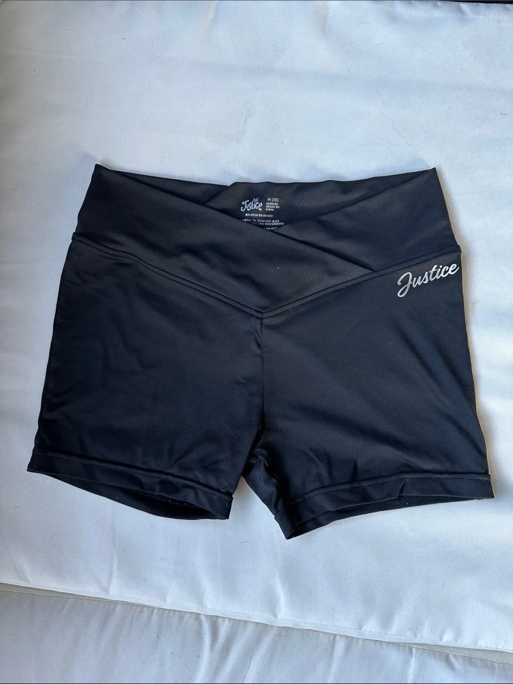 Justice Black V-Waist Bike Shorts